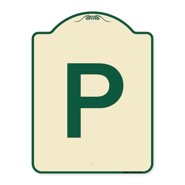 Signmission P Symbol Parking Sign Heavy-Gauge Aluminum Architectural Sign, 24" x 18", TG-1824-23513 A-DES-TG-1824-23513 - main